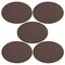 Engravable Leather Patch Blanks for Hats, Jackets & Bags – Laserable Faux Leather Patches with Adhesive & Stitch – Leatherette Apparel Patches (Oval, 5 Pack)